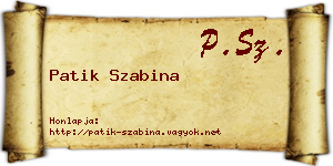 Patik Szabina névjegykártya
